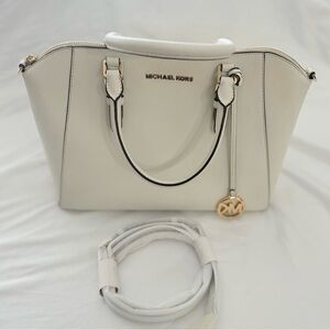 Michael Kors White Satchel with Gold Hardware